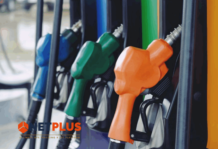 Fuel management dashboard from NetPlus by Netedge Telematics showing fuel levels and consumption data.