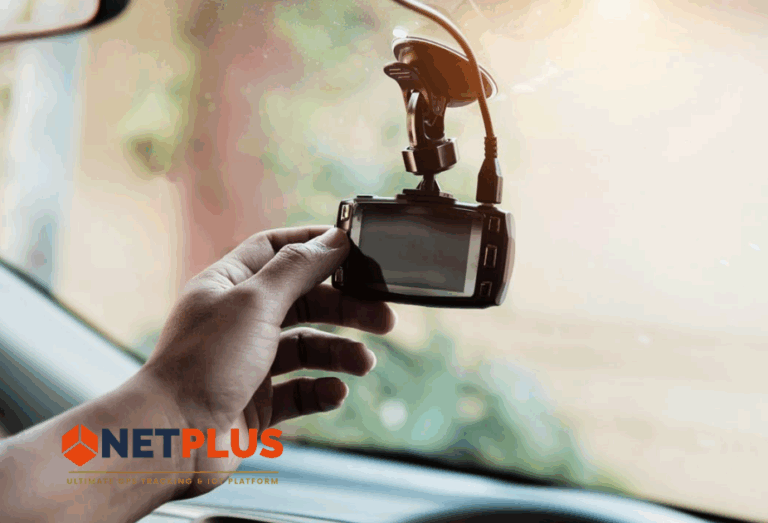 Video telematics interface from NetPlus by Netedge Telematics showing live camera feeds and event-triggered footage.